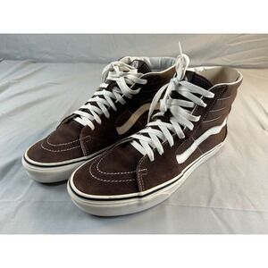 Vans Sk8-Hi Brown Suede Canvas High Top Sneakers Mens 10.5 Womens 12